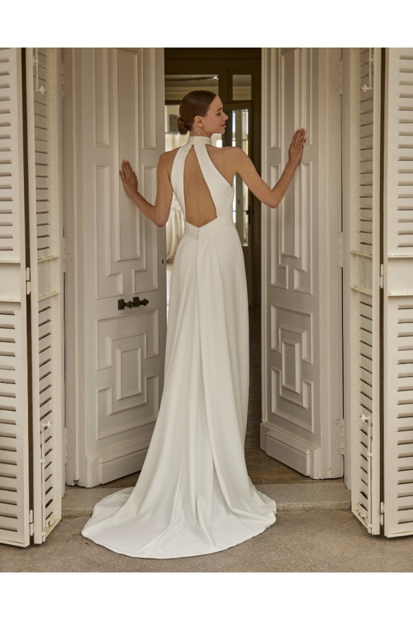 Sofia abito da sposa avorio in satin a sirena di Novia D'art