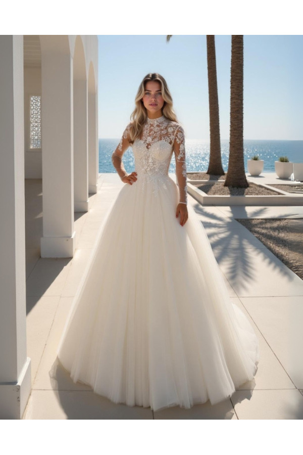 Abito da sposa 26MK-41-MK-26, avorio, ampio, tulle, Miss Kelly