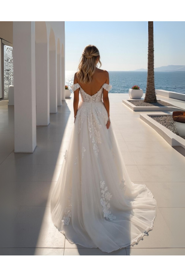 Abito da sposa 26MK-30-MK-26, avorio, tulle, ampio, Miss Kelly