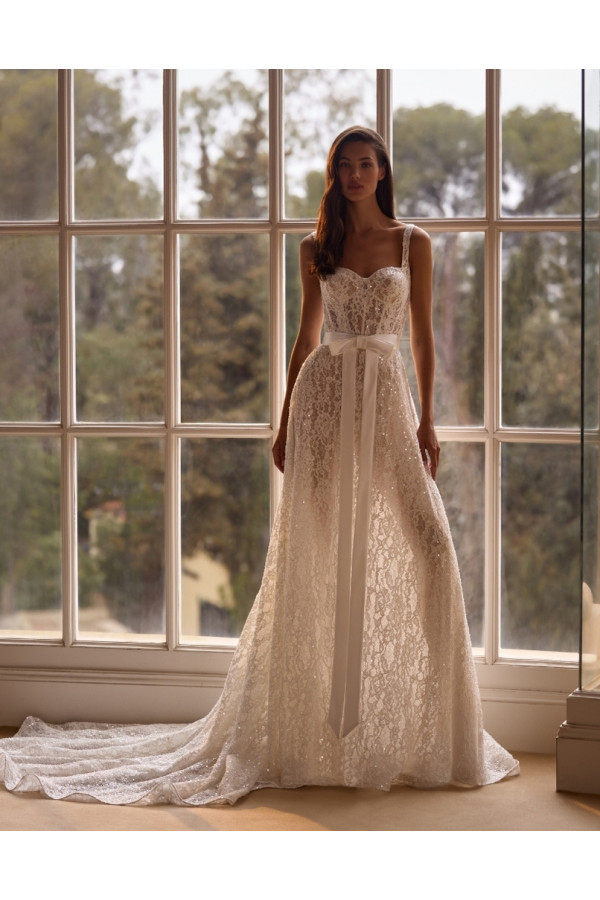 antea abito da sposa avorio in pizzo scivolato e sexy alberto palatchi