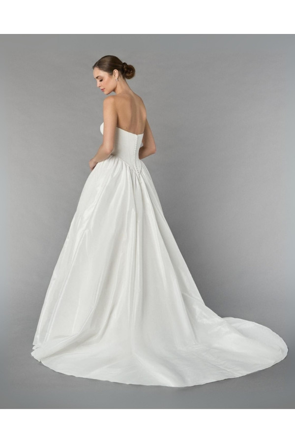 abito da sposa 55266-ja-26, bianco, ampio, mikado, ring