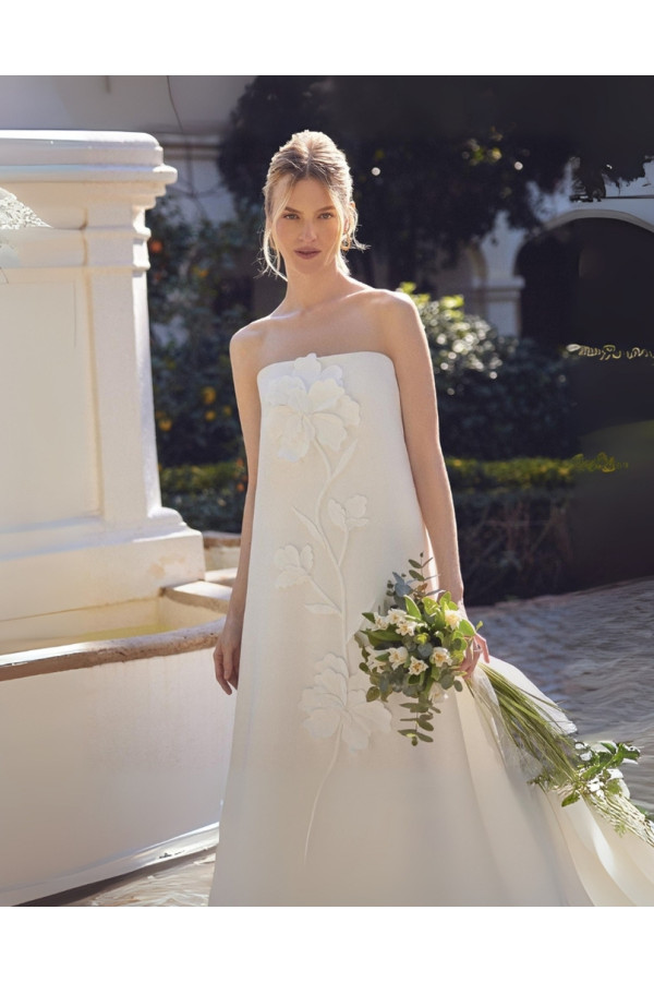 Abito da sposa avorio in mikado impero 66410 di Lillian West