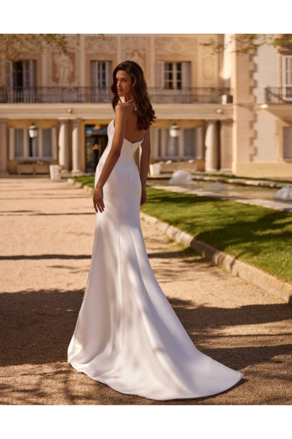 Agave, abito da sposa avorio in mikado di seta ampio, alberto palatchi