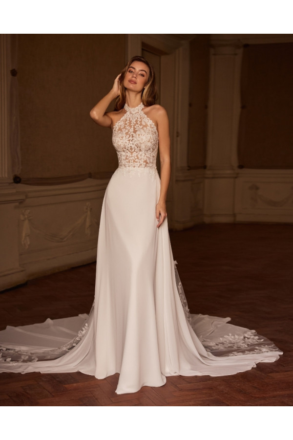 Abito da sposa Toni, avorio, pizzo, scivolato di Alberto Palatachi