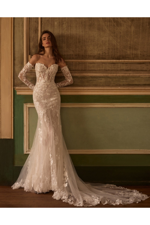 Abito da sposa Niki, off white, tulle, sirena, Alberto Palatachi