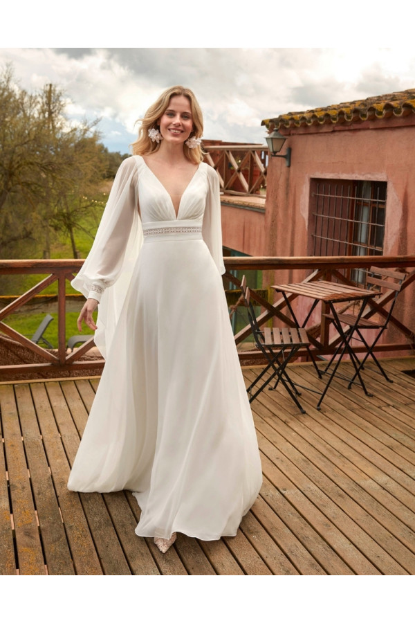 Abito da sposa avorio in pizzo duepezzi Alessandro Couture