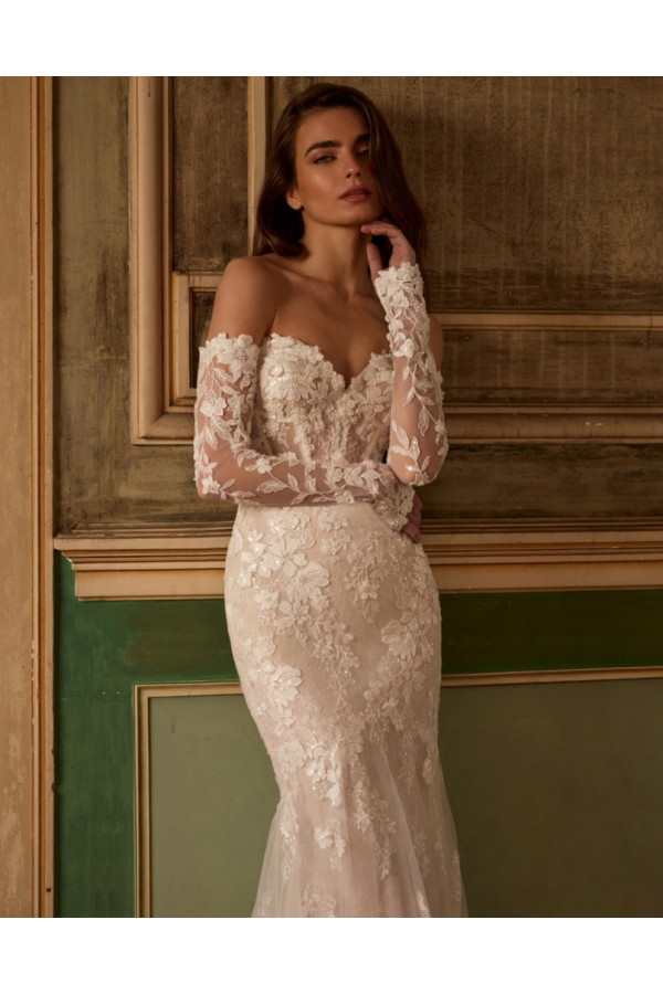 Abito da sposa Niki, off white, tulle, sirena, Alberto Palatachi