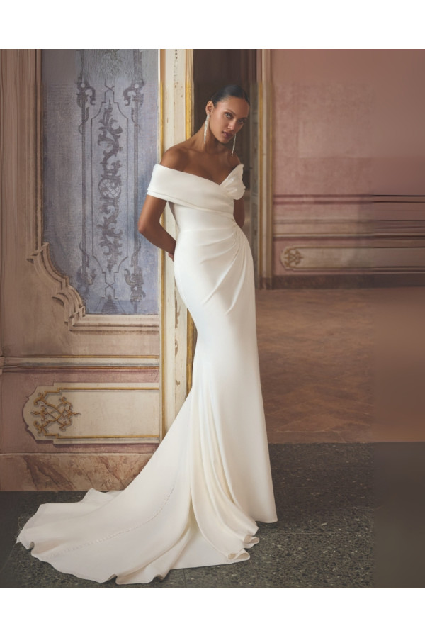 Kori abito da sposa avorio a sirena di Justin Alexander