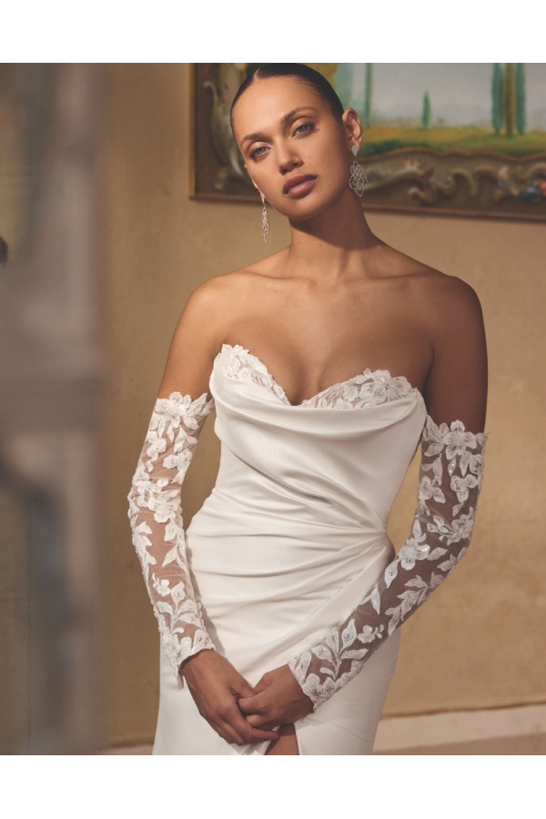 abito da sposa Kendall, avorio, a sirena, di Justin Alexander