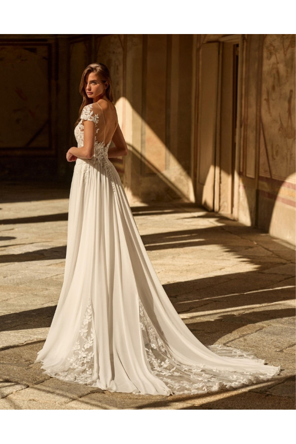 Abito da sposa, avorio chiffon, Adele di Alberto Palatachi 2027