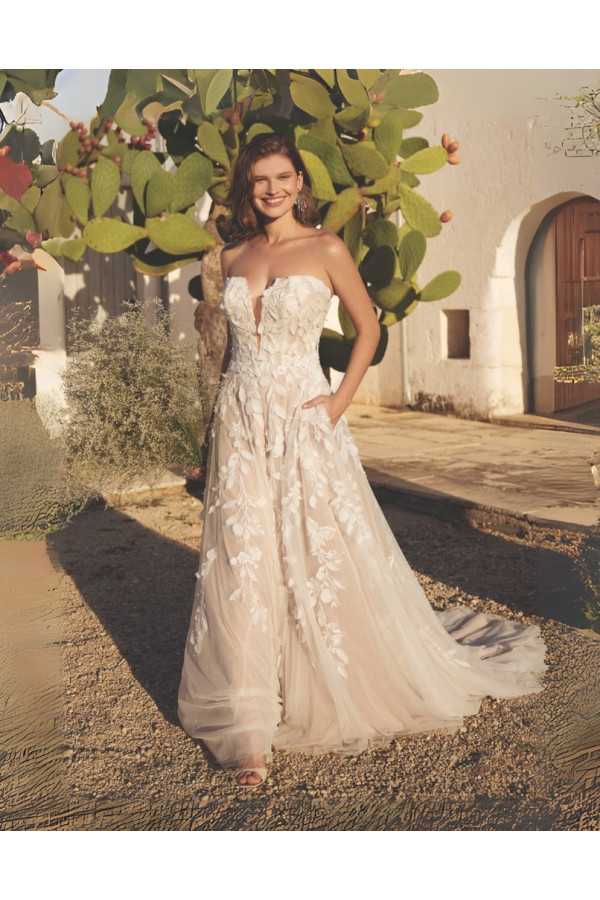 Abito da sposa 66398-Ja-26 avorio, tulle, ampio Llilian West