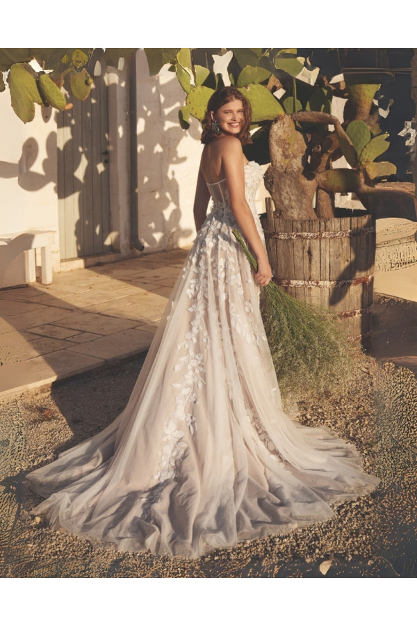 Abito da sposa 66398-Ja-26 avorio, tulle, ampio Llilian West