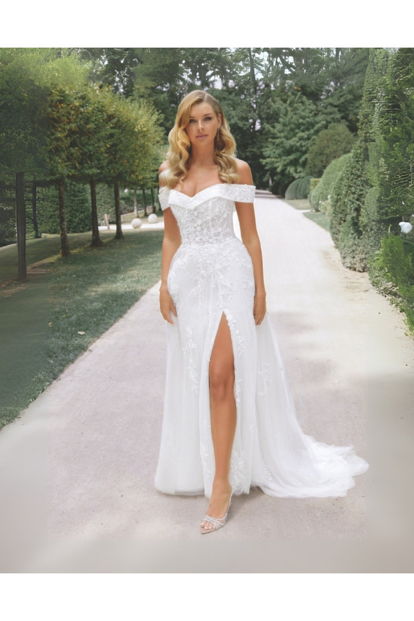 Abito da sposa, 44526-JA-26, avorio, tulle svasato, Sincerity