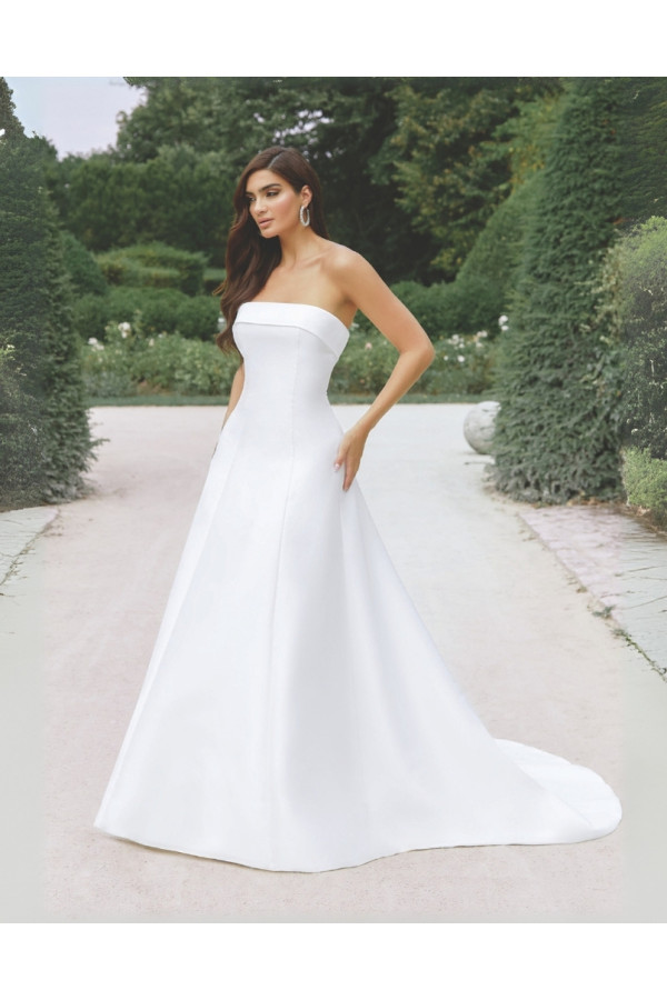 abito da sposa 22511-Ja-26, bianco, linea A, douchesse, Sincerity