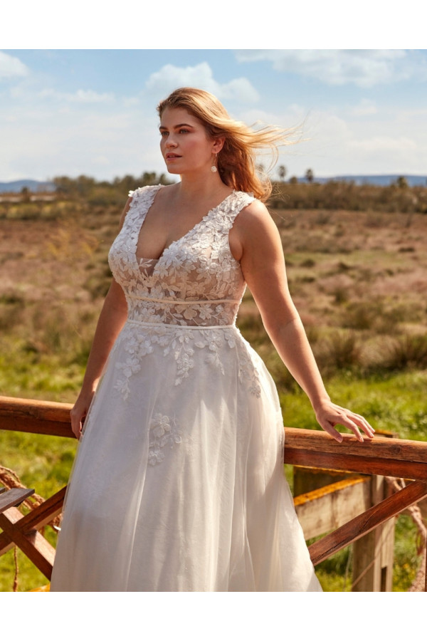 Abito da sposa a sirena avorio di satin di rosa Clara