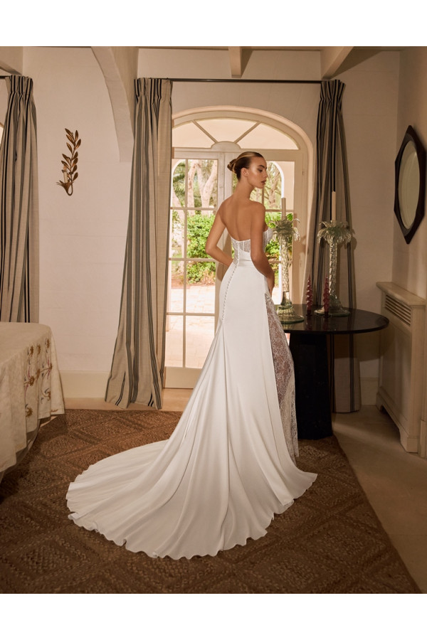 eugenie abito da sposa in satin avorio a sirena alberto palatchi