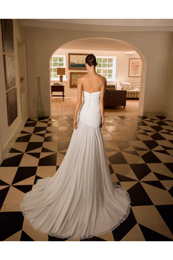 Abito da sposa Alison, bianco, crepe, Alberto Palatchi