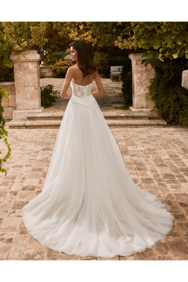 Abito da sposa Jess, avorio, di pizzo, a sirena, di Alberto Palatachi