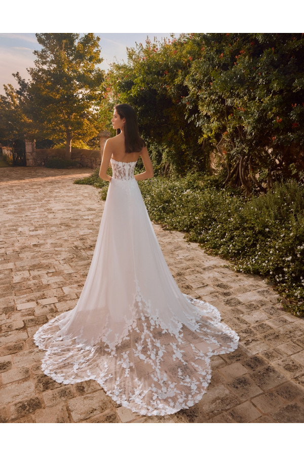 capucine abito da sposa avorio chiffone scivolato alberto palatchi