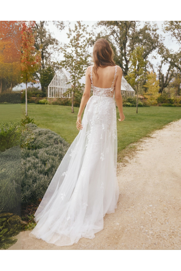 Abito da sposa Stephane, bianco, tulle, ampio, Alberto Palatachi