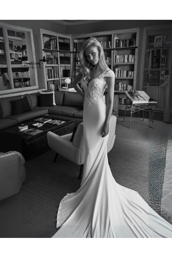Abito da sposa Liliane, avorio, a sirena, cady, Alberto Palatachi