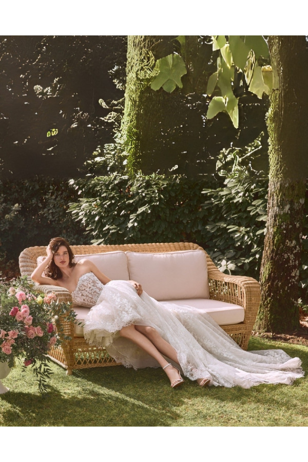 Abito da sposa Cindy, avorio, pizzo, ampio, Alberto Palatachi