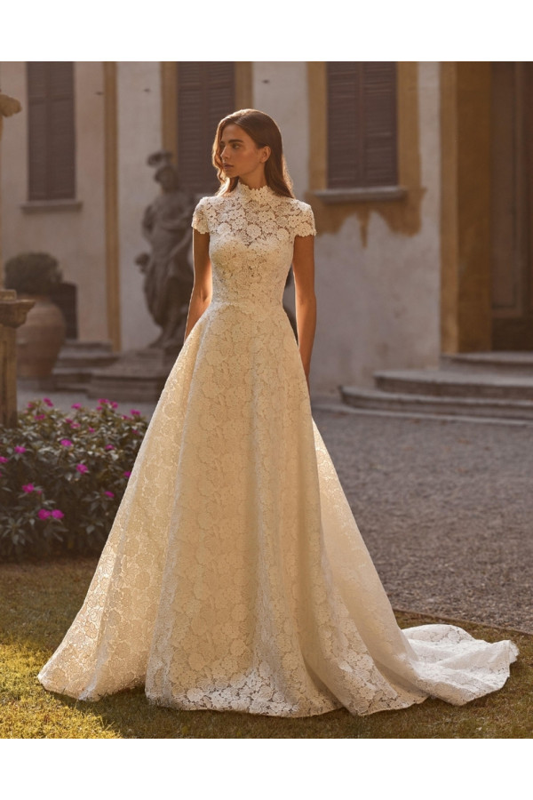 Abito da sposa Debbie, avorio, pizzo, ampio.  Alberto Palatachi 2027