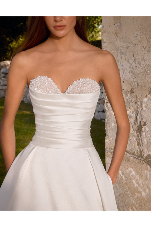 brenda abito da sposa ampio avorio di mikado alberto palatchi
