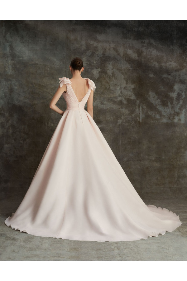 Abito da sposa Nia, ampio, rosa, organza, Alberto Palatachi