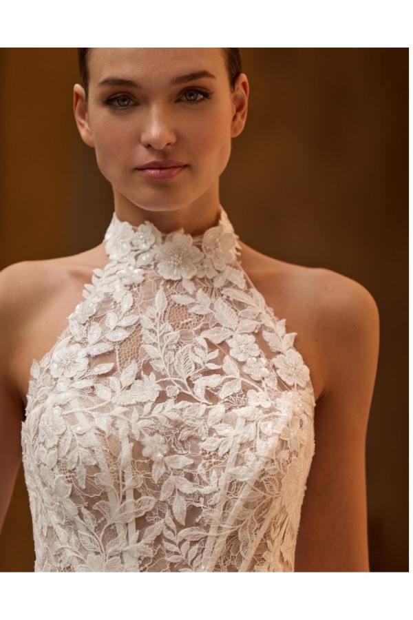 Abito da sposa Irma, mikado, ampio. Alberto Palatachi 2027