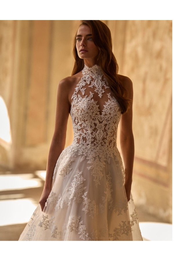 Abito da sposa Corinne, avorio, pizzo. Alberto Palatchi 2027