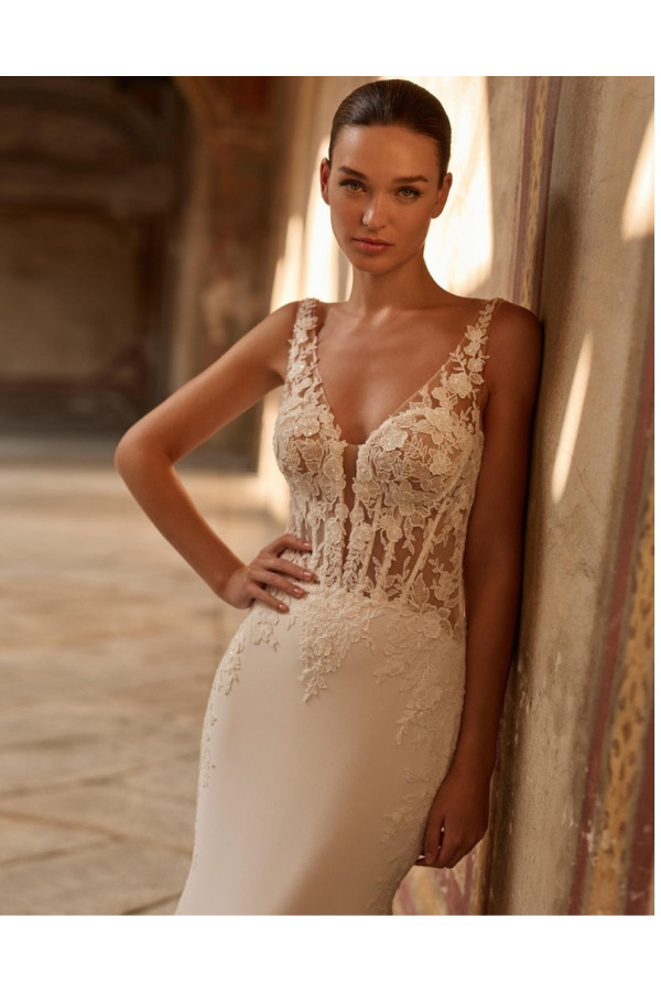 Abito da sposa  inna, crep, a sirena  Alberto Palatachi 2027