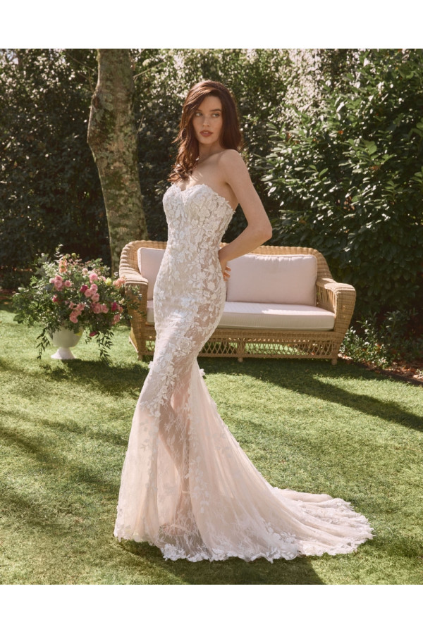 Abito da sposa Noelia, avorio, a sirena, pizzo, Alberto Palatachi