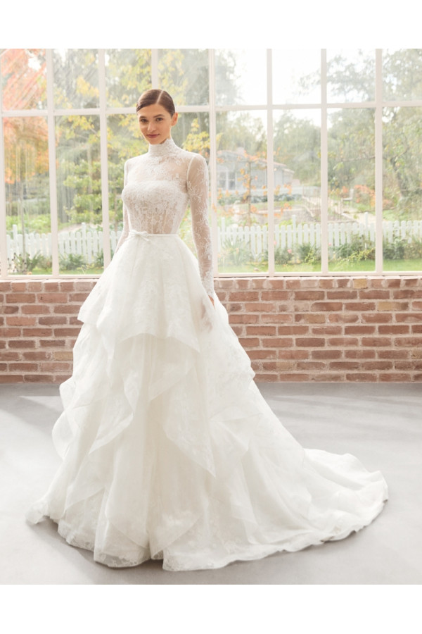 Abito da sposa Jonna, avorio, pizzo, ampio, di Alberto Palatachi